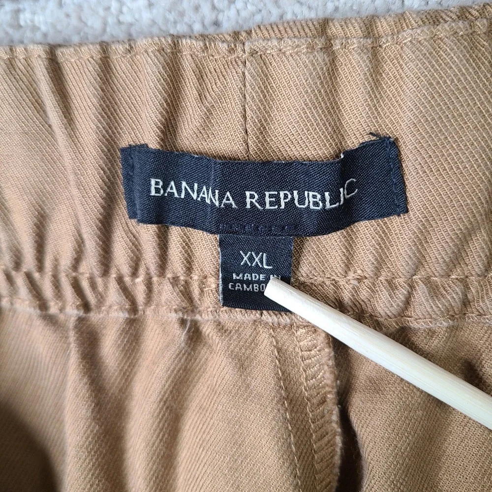 Banana Republic Pants Womens XXL Brown Pull On Lyocell Linen Cropped Trousers